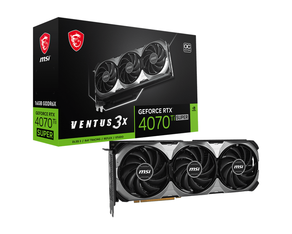 MSI Graphic Card RTX 4070 Ti Super 16GB Ventus 3X OC MSI Graphic Card RTX 4070 Ti Super 16GB Ventus 3X OC